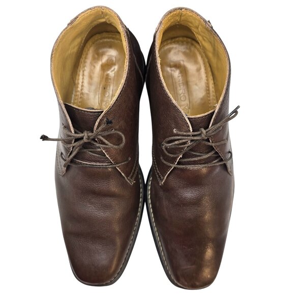 Sandro Men's Comfort Soft Gel Brown Leather Boots Size 10D - Picture 2 of 9